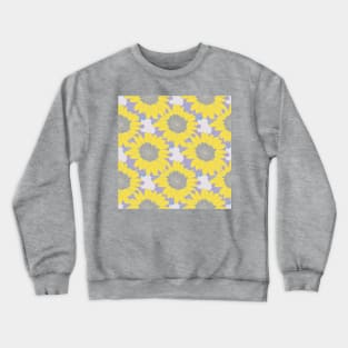 Yellow Daisy Floral Pattern Crewneck Sweatshirt